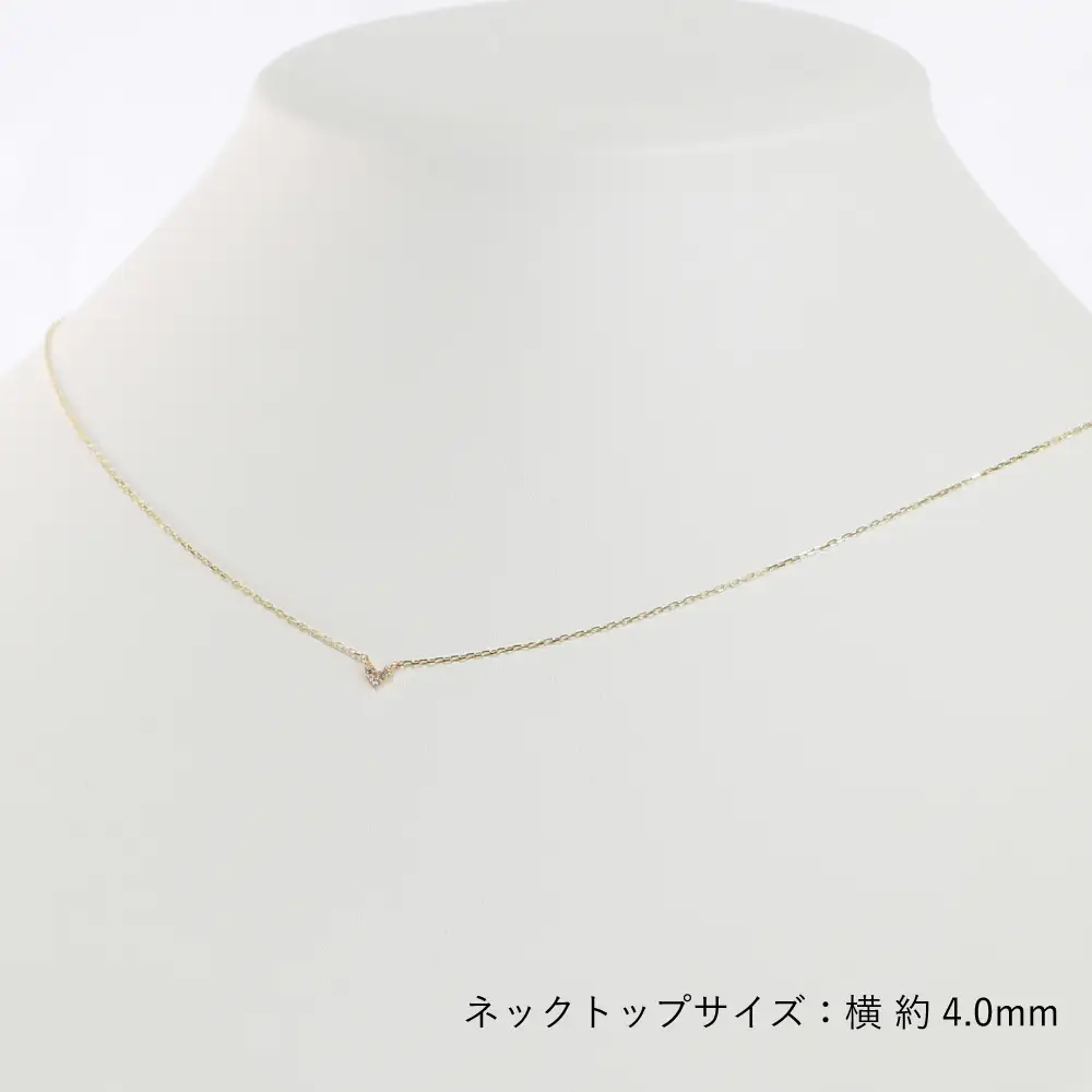 個性的な三角デザインがキュート！K10イエローゴールドダイヤモンドネックレス アジャ付き 40cm / K10-01-04 金 ゴールド ダイヤ ジュエリー アクセサリー ギフト プレゼント レディース シンプル 定番 ネックレス