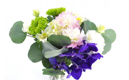 【12回定期便】”松竹梅の松セット”届いたら、いつもの花瓶に入れるだけ！ 簡単管理 の おしゃれ ブーケ ♪初回 花瓶 付き、毎回延命剤付き！！ 生花 花 花束