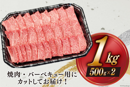 【宮崎牛】 カルビ 焼肉 500g×2 計1kg [ローカルブランディング 宮崎県 美郷町 31bb0034]