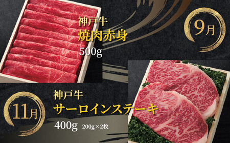 定期便 神戸牛 食べ比べCコース（6回お届け）