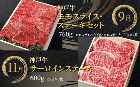 定期便 神戸牛 食べ比べBコース（6回お届け）