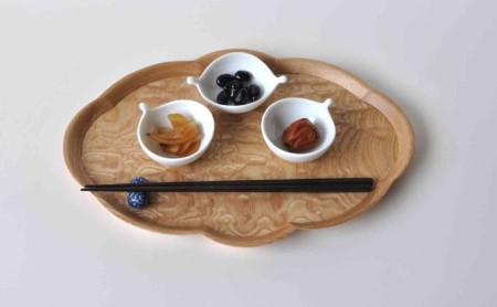 トレー おぼん 雲 無垢材 タモ玉杢 キッチン 