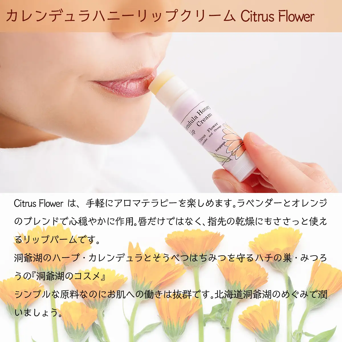 カレンデュラバーム1個（MINT）とリップクリーム1本（Citrus Flower）のセット SBTX009-2