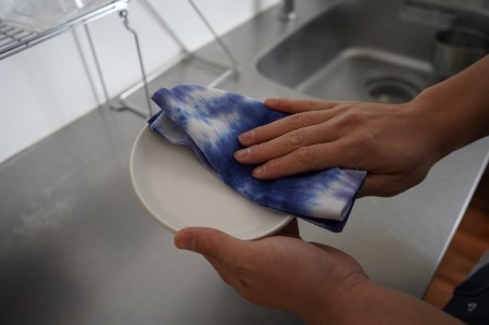染め物手ぬぐいセット(カーキ、紺、グレー) 