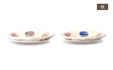 【美濃焼】陶芸家「榛澤 宏」赤絵 花柄13cm 銘々皿   5枚セット【井澤コーポレーション】[TBP067]