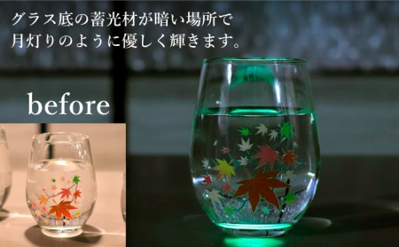 温度で変化する器 × 蓄光『月光 冷感 紅葉』【丸モ高木陶器】 [TBA153]