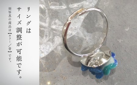 九谷焼×布花アクセサリー九谷花（KUTANIKA）リング