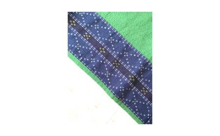 【nunu】琉球タイパンツ・ミンサー柄 〇 沖縄県 読谷村 涼しげ おしゃれ ユニセックス 染物 リラックス 綿麻 肌に優しい