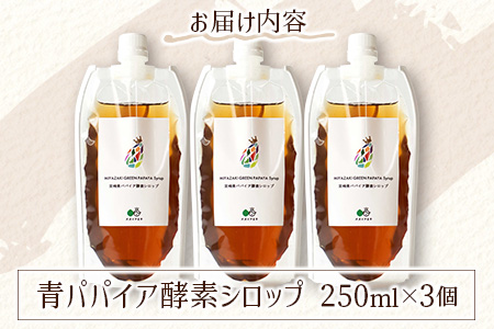 青パパイア酵素シロップ 250ml×3個【B598】
