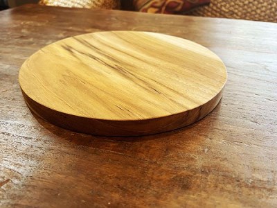 無垢　チーク材　ラウンドカッティングボード２５ｃｍ