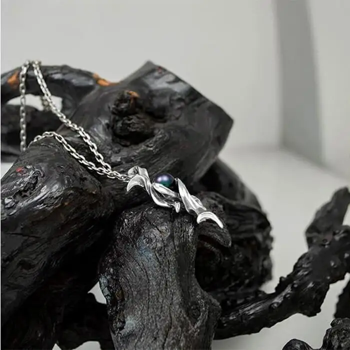 天然ブラックパール 銀製 ペンダント DT-446　　