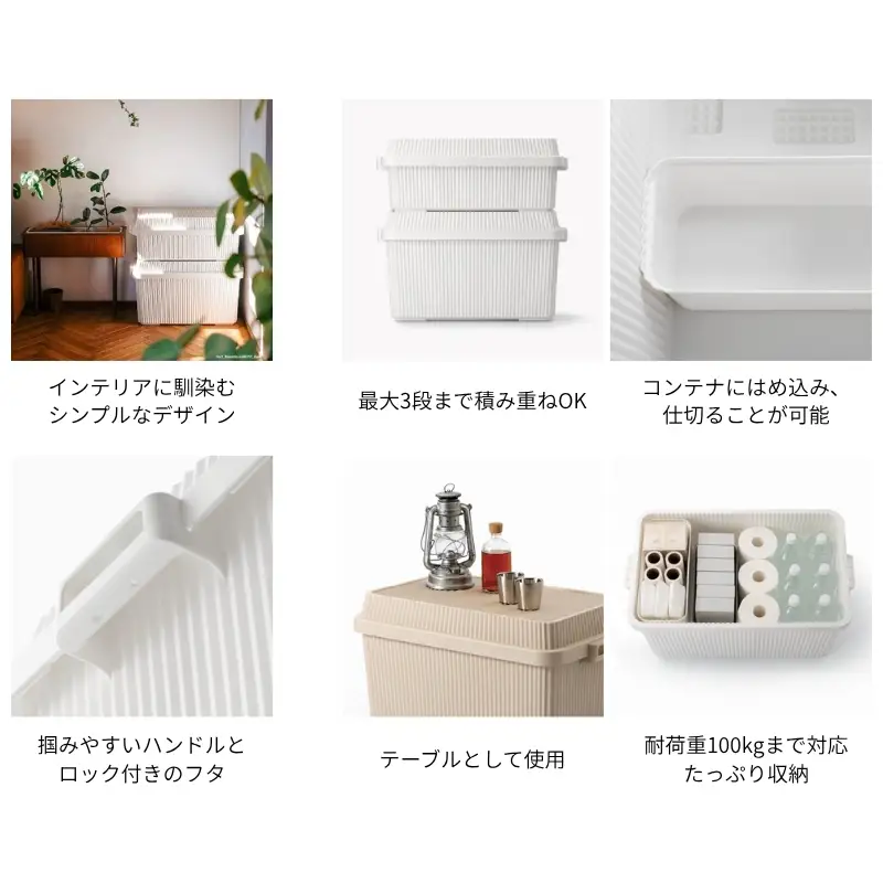 スタックアップコンテナ５３ STC-01S ホワイト ／ ライクイット like-it シンプル 収納 アウトドア インナー付 日本製【like062A】