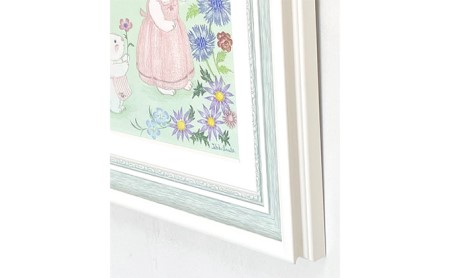 絵本作家おまたたかこ　ジークレー版画「花散歩」