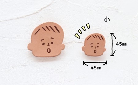 革製似顔絵ブローチ（小）いただいた写真から似顔絵を作成【五城目町　ものかたり】 ファッション 小物 レザー アクセサリー 子供 孫 自分 かわいい オーダー 