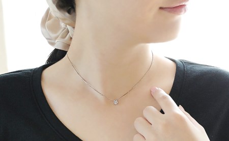 ダイヤモンド ネックレス 0.2ct プラチナ 馬蹄 ホースシュー 45cm ダイヤモンド ジュエリー