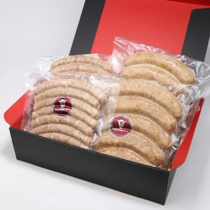 【合計1.2Kgボリューム満点】ミートガイ手作り生ソーセージセット(メープル＆スパイシー)