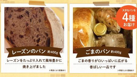 薪窯焼き自家製酵母パン4種と自家製ジャムセット 自家製酵母 パン 4種 ジャム 詰め合わせ 天然酵母 石窯 窯焼き セット 朝食 おやつ ギフト 贈答用 お取り寄せ cafe karin 熊本 南小国町 送料無料