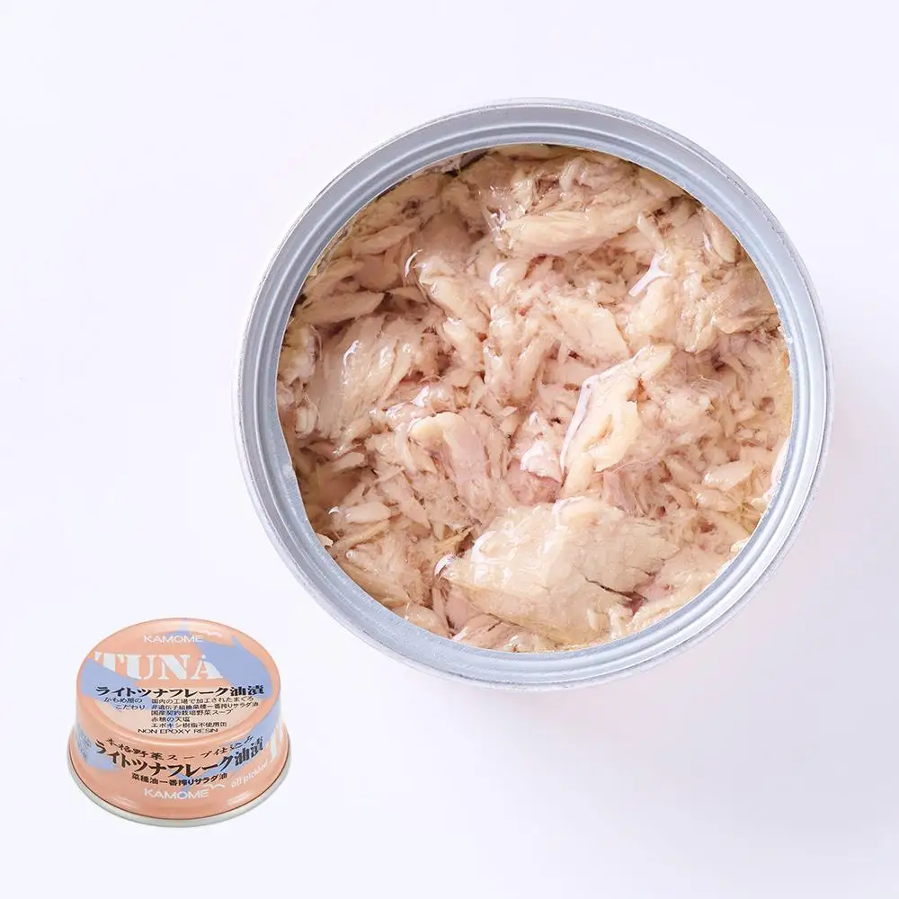 かもめ屋 ツナ缶 ライトツナフレーク 油漬 48缶 (12缶×4箱) 国産 化学調味料不使用 増粘剤不使用  まぐろ 鮪 缶詰 水産物  加工食品
