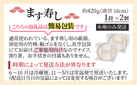【訳あり】 簡易包装 ます寿し【本州のみ発送】   [A-024007]