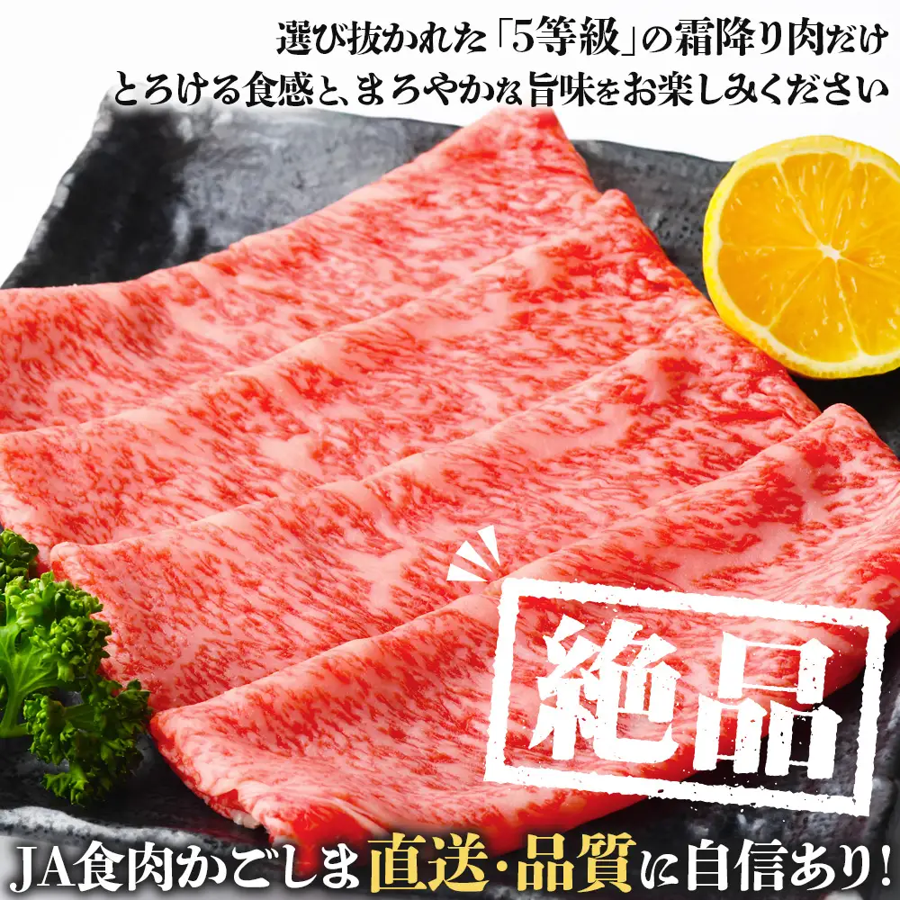 【鹿児島黒牛　5等級】すき焼き セット 2種600g W7502 | 最優秀技肉賞 内閣総理大臣賞 受賞 国産 国産牛 鹿児島県 牛肉 黒牛 黒毛和牛 和牛 鹿児島黒牛 肩ロース ウデ スライス 赤身 すきやき 贅沢 グルメ 冷凍 産地直送 南大隅町 JA鹿児島きもつき