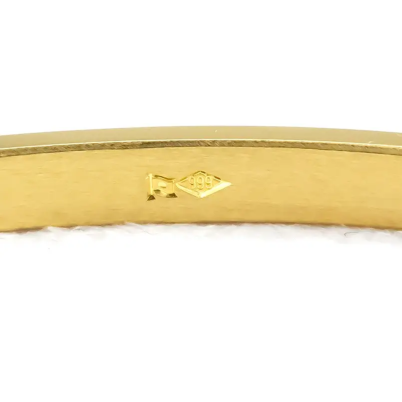  純金 24金 ブレスレット k24 鍛造 バングル 造幣局検定刻印付 幅4mm 腕周り19cm ゴールド 24k シンプル ジュエリー 人気 プレゼント 山梨県 昭和町 送料無料 管理番号210204105s SWAA081
