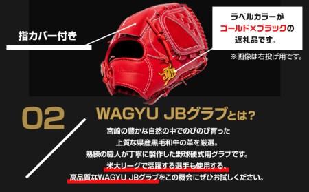 宮崎県産牛革使用 WAGYU JB 硬式用 グラブ 投手用 JB-001T(パワーオレンジ/左投げ用)
