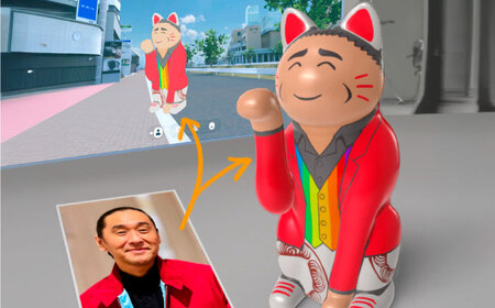 【瀬戸焼】オーダーメイド招き猫型アバター&瀬戸焼招き猫セット / 瀬戸市 / 【スピード】 / 瀬戸焼 招き猫 インテリア 置物 ギフト [BBBB001]