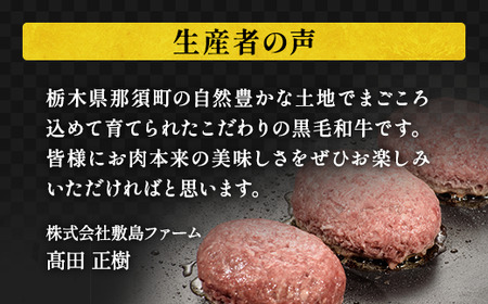 那須高原 敷島和牛手作りハンバーグ（150g×5個）計750g 小分け ハンバーグ 肉 お肉 牛肉 国産 黒毛和牛 冷凍 栃木県 那須町《敷島ファーム》〔B-82〕※着日指定不可　 ※北海道・沖縄・離島への配送不可