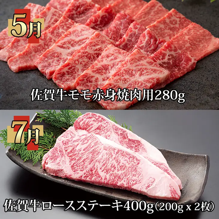【定期便】佐賀牛 お手軽 食べ比べコース （年6回奇数月） Q096-003