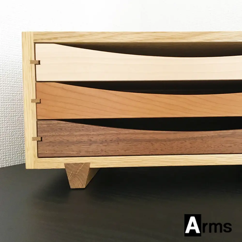 木製レターケース・ミニチェスト ■ 工房 アームズ ■ 色樹 A4（ナラ）