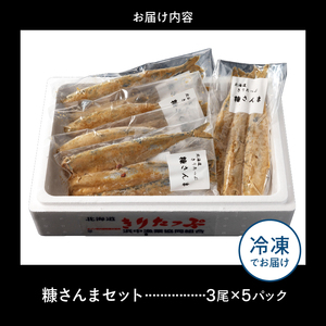 【北海道浜中町産】 糠さんま（3尾×5パック）　糠さんま 3尾 × 5 パック セット グルメ 食品 海鮮 魚介類 海の幸 海産物 加工品 ご飯のお供 おかず 惣菜 魚 さんま 糠漬け 国産 冷凍 浜中漁業協同組合 北海道 浜中町 お取り寄せ 送料無料_H0001-105