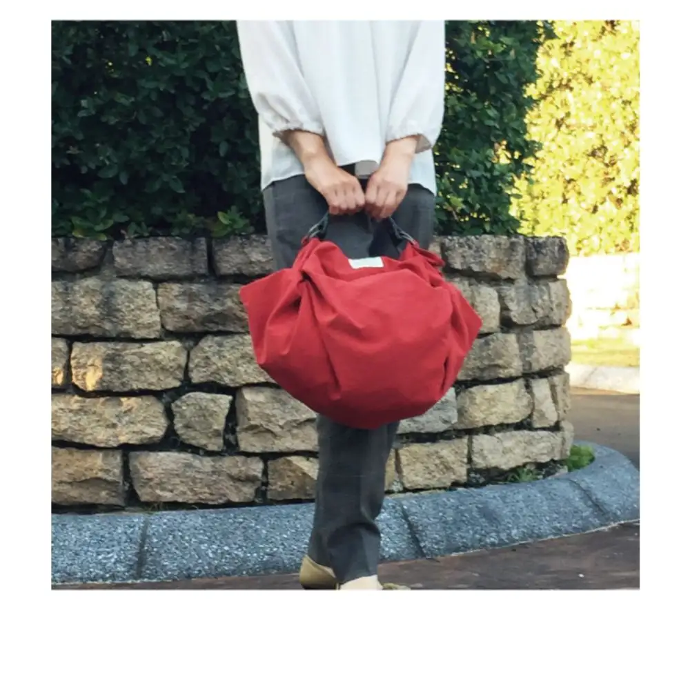ウオーク社 ふろしきハンドセット尾道帆布（アカ）風呂敷 ふろしきバッグ バッグ ハンドル 持ち手 取っ手 スナップピアス付き シビラ おしゃれ 可愛い かわいい ファッション ギフト プレゼント 送料無料 広島県 呉市 ku079-038-r