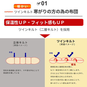 羽毛布団 シングル ハンガリー産 グースダウン93% 1.3kg ツインキルト 400dp