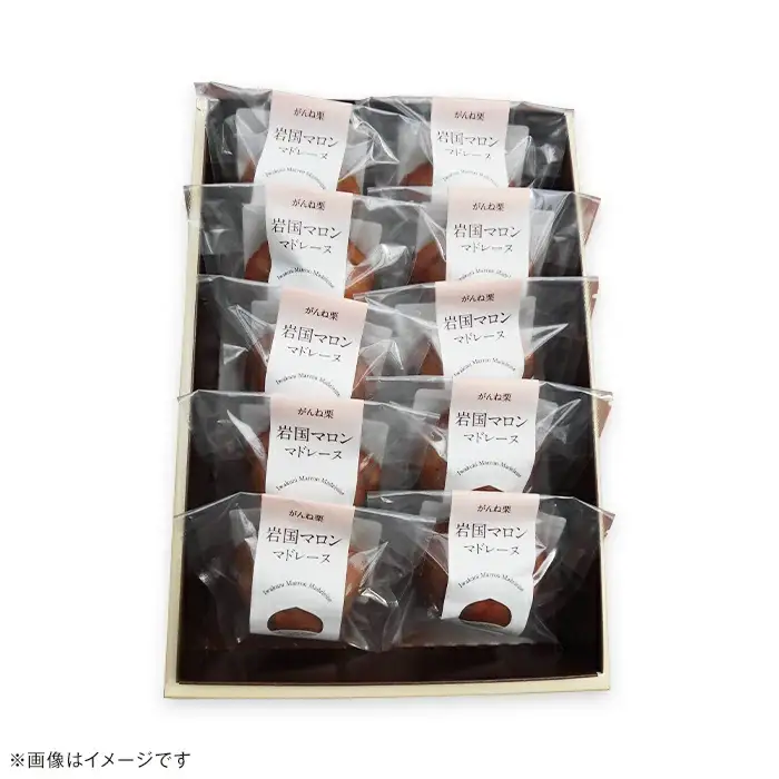 岩国マロン　10個セット(がんね栗をたっぷり使ったマドレーヌ)【里山カフェ　コンディトライHAKU】