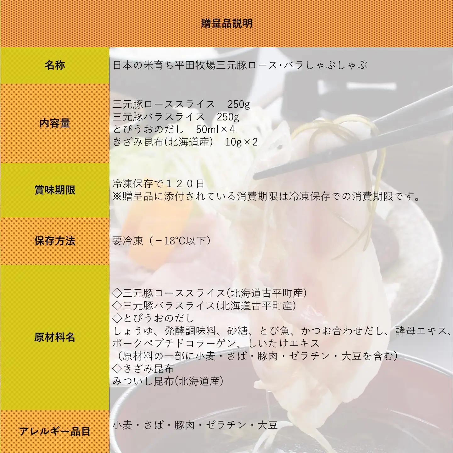 【FN】日本の米育ち平田牧場三元豚ロース・バラしゃぶしゃぶ