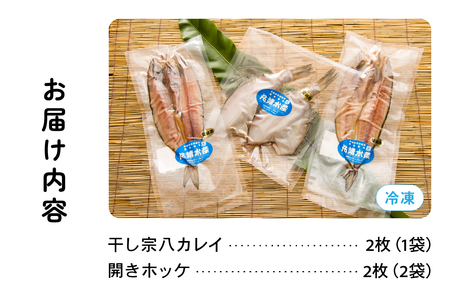 干物 北海道 ひもの 詰め合わせ セット ほっけ 宗八カレイ 食べ比べ 干物セット カレイ 小分け 真空パック 個包装 魚 海産物 海の幸 魚介 魚介類 一夜干し 焼き魚 焼魚 おかず 惣菜 ホッケ かれい 冷凍 北海道産 留萌 留萌市 R006-002
