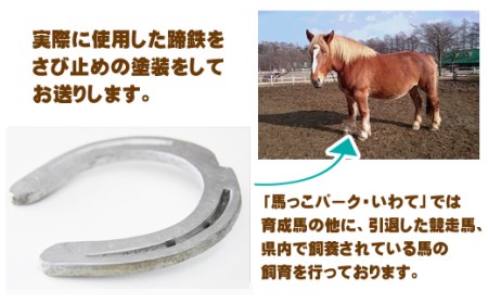 蹄鉄 （ 鉄製 シルバー ）& 専用台 セット 【馬っこパーク・いわて】／ 馬蹄 てい鉄 さび止め 錆止め サビ止め 鉄 銀 銀色 加工 幸運 開運 厄除け 魔除け アイテム 本物 インテリア アクセサリー おすすめ