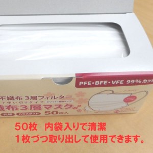 マスク 日本製 不織布3層マスク Japan桜 600枚【50枚×12箱】 人気 日用品 消耗品  耳が痛くならない 花粉99％カット 肌にやさしい 息苦しくない 高機能 PM2.5 国産 使い捨て 送料無料 返礼品 伊予市 山陽物産｜C34