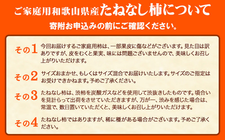 ご家庭用 和歌山産 たねなし柿 約7.5kg 柿