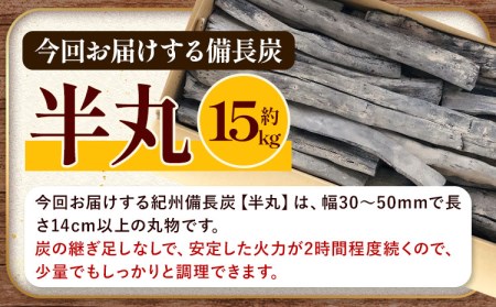 紀州備長炭 半丸 約15kg 望商店 炭