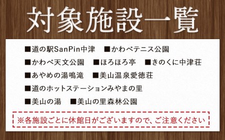  日高川町内の観光施設で利用できる「利用券」3000円(500円券×6枚) 利用券