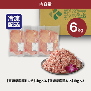 豚ミンチ3㎏・鶏ムネ3㎏　計6kgセット  K16_0028_2