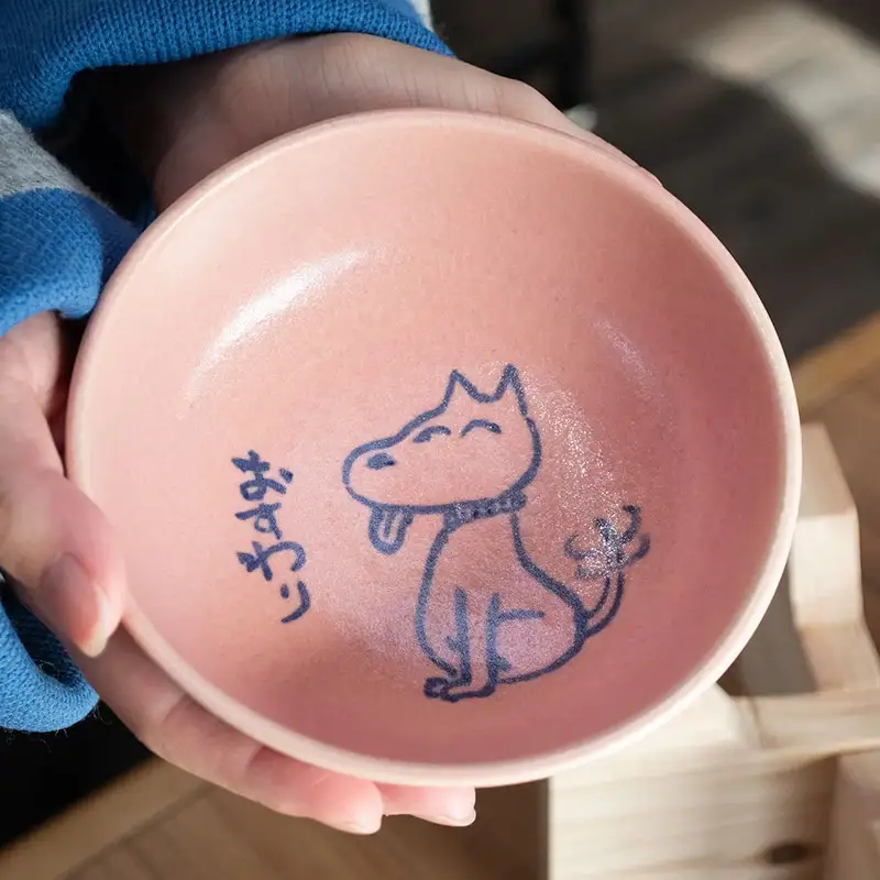 ペットフードボウルと水入れセット　小型犬用　松岡窯陶芸教室