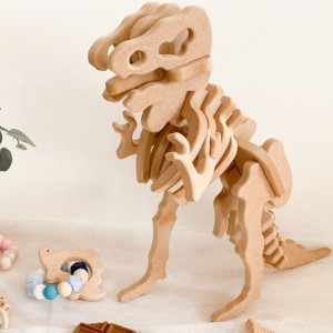 手作り恐竜 ティラノサウルス タイプ Sサイズ[ 恐竜 パズル 知育 キッズ 子供 おもちゃ 玩具 ] 立体パズル 組み立て 恐竜のほねほねパズル 工具不要 安全を考えて作られた 手作りの恐竜 