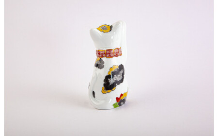 有田焼 招福猫 miw 椿 子【賞美堂本店】オブジェ 置物 招き猫 ねこ ネコ 子猫 子ネコ 縁起物 現代風 かわいい A45-310