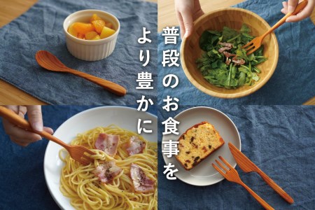 富士山麓産 木製 カトラリーセット 3点 （フォーク・ナイフ・スプーン) 