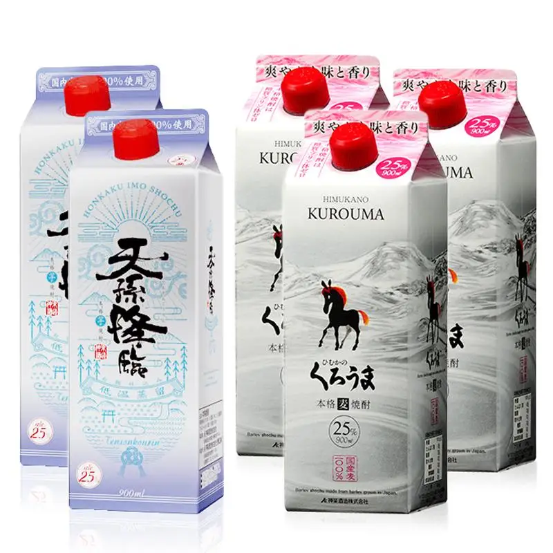 神楽酒造 大人気「芋・麦」スリムパックセット 「天孫降臨」「くろうま」 25度900ml5本＜26-15a＞