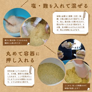 自家製天然醸造無添加みそセット（風呂敷包み） 味噌 食べ比べ２種類 青大豆 水煮 きな粉