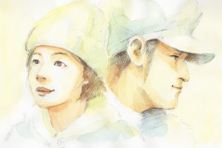 オーダーメイド 似顔絵 【水彩画タイプ】B4サイズ 額装_オーダーメイド 似顔絵 水彩画タイプ B4サイズ 257×364mm 厚手マット紙 額装 1枚で2名様まで ペット可 写真から 透明水彩 デジタル処理 水彩画風 ウェルカムボード 贈り物 記念日 母の日 父の日 誕生日 結婚記念日 入学 卒業 福岡県 久留米市 送料無料 〔Qb014〕