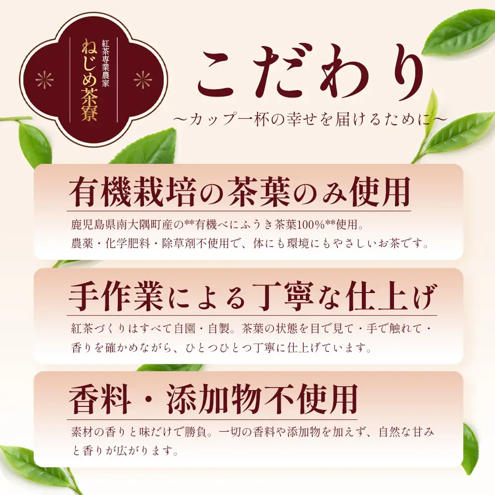 ＜お茶農家の手もみ茶葉＞お試しセット②(4種×2P)NT-510 |国産 有機栽培 茶葉 紅茶 ティーバッグ 生姜 緑茶べにふうき 烏龍茶 水出し アイスティー 手もみ 飲料 ドリンク 茶 お茶 南大隅町 鹿児島県 